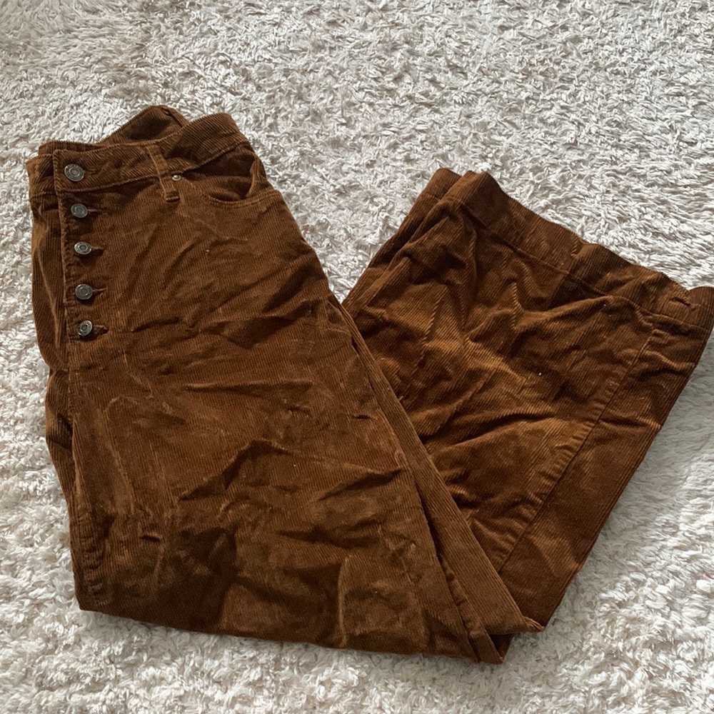 Time And Tru Size 8 High Rise Wide Leg Corduroy Pants